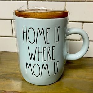 Rae Dunn mug with topper